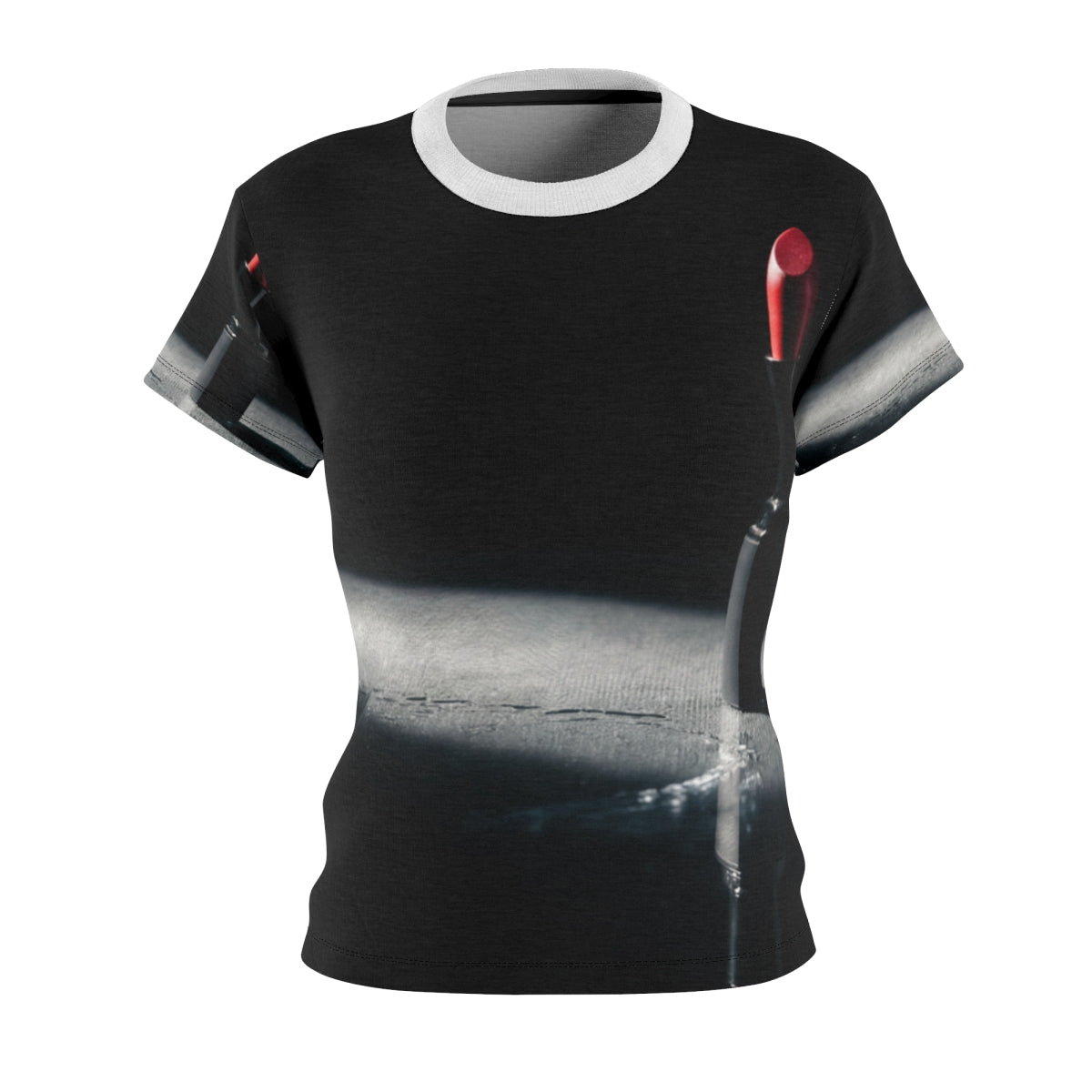 Women's Cut & Sew Tee - Crimson Noir Chic | Echovira Gallery