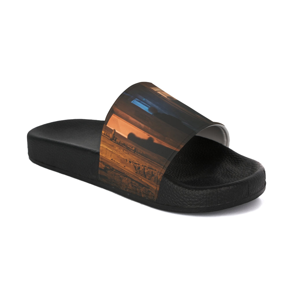 Women's Slide Sandals - Shadowed Alleyway Mystery Art Print...