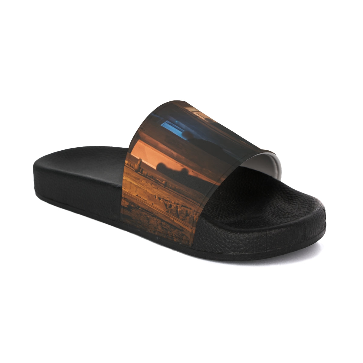 Women's Slide Sandals - Shadowed Alleyway Mystery Art Print...