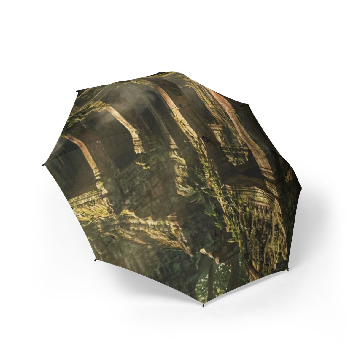 Foldable Umbrella - Overgrown Temple Rain | Echovira Gallery