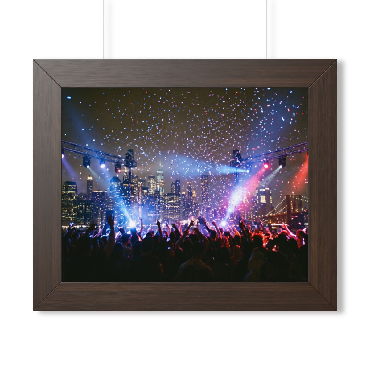 Framed Horizontal Poster - City Skyline Festival Euphoria......