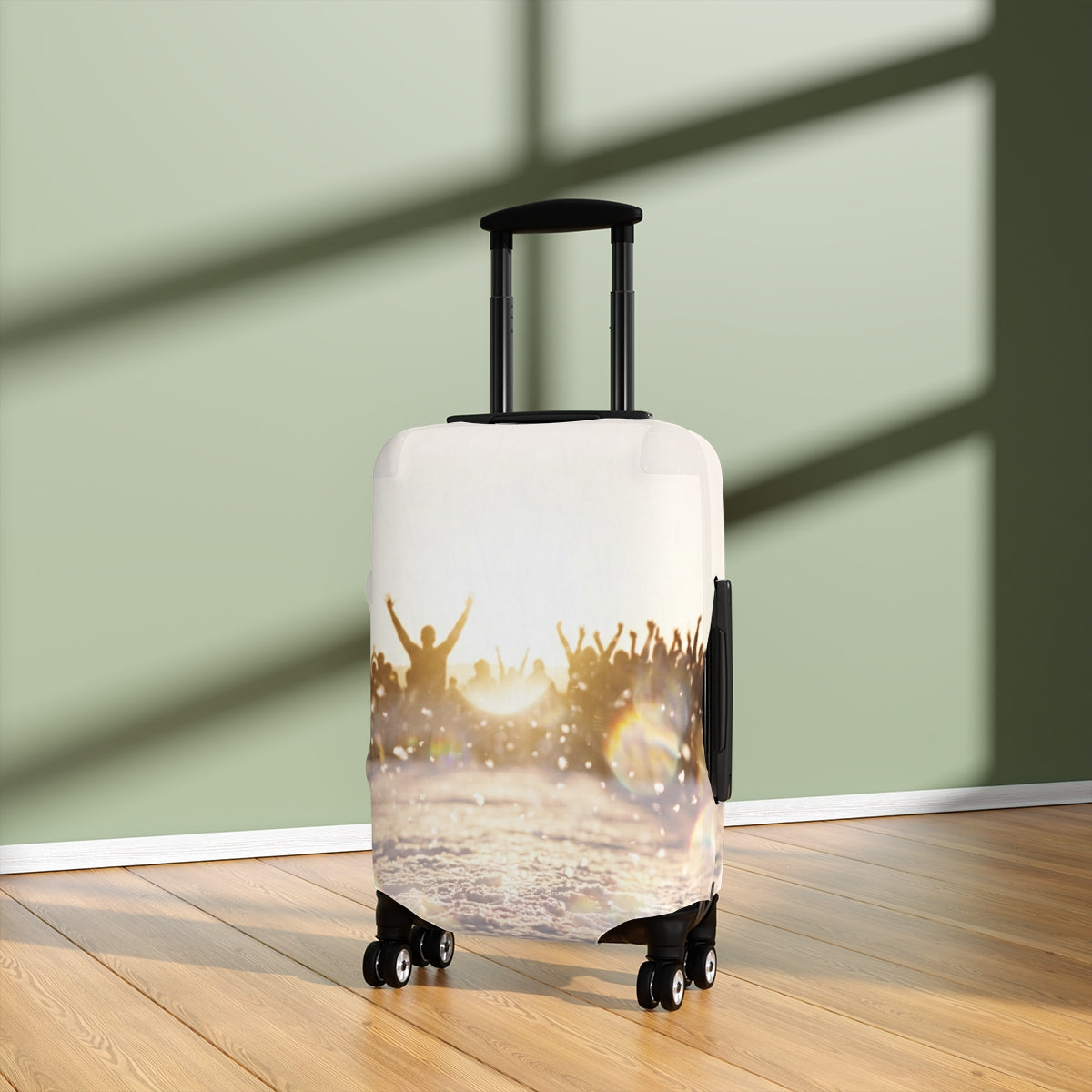 Luggage Cover with Golden Hour Celebration Art