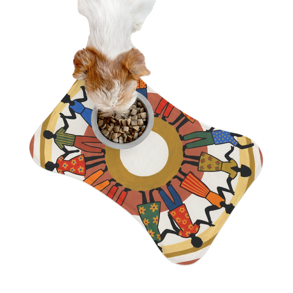 Pet Feeding Mat - Unity Mandala Folk Art | Echovira Gallery