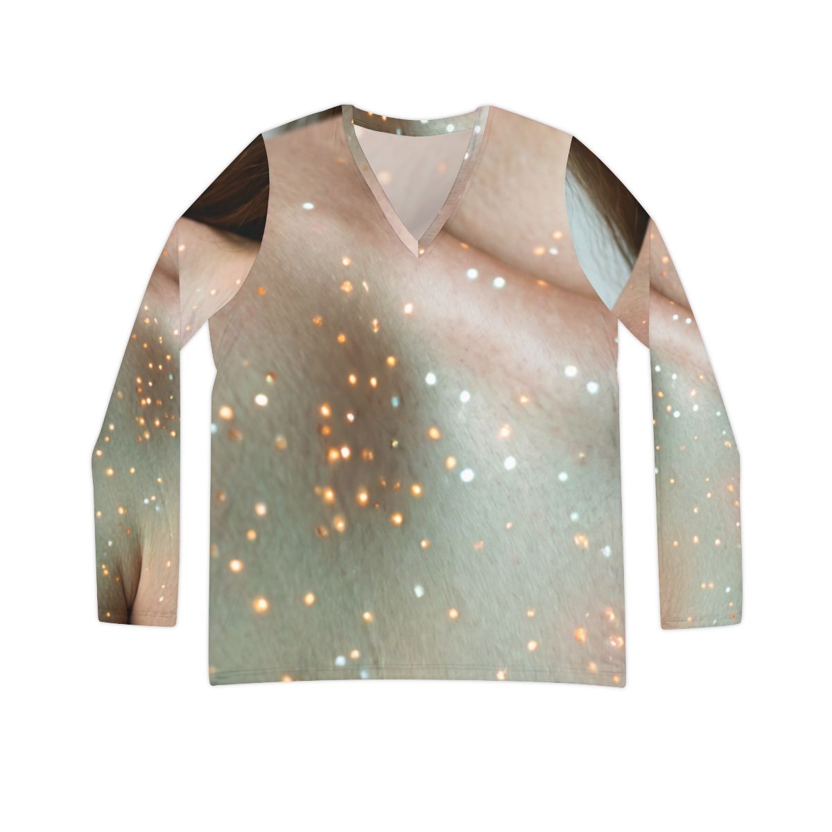 Women's Long Sleeve V-Neck Shirt Celestial Art