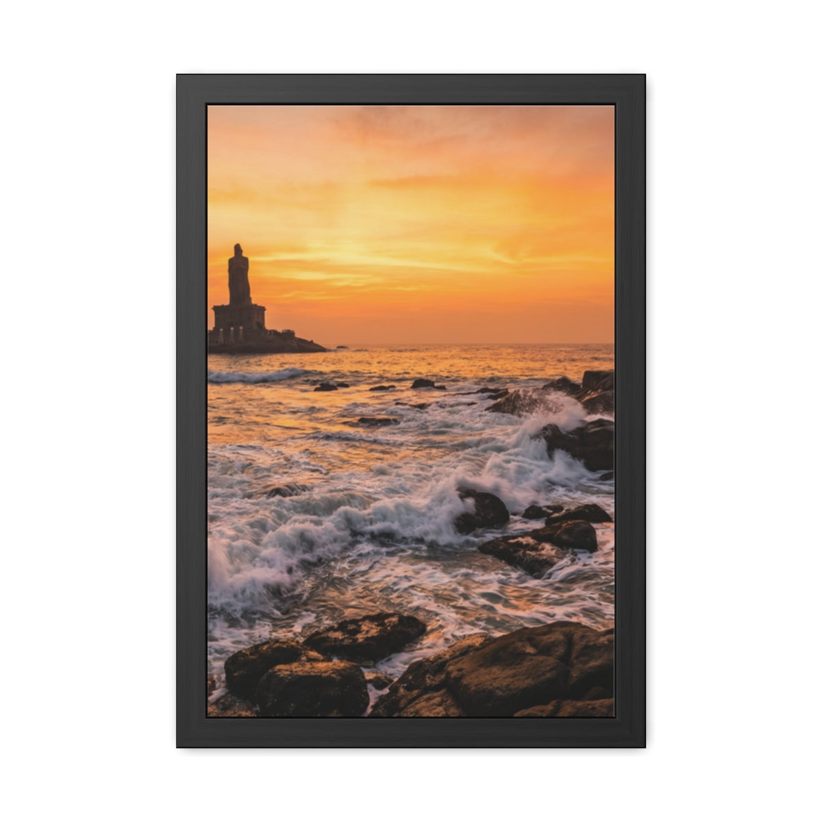 Framed Posters - Coastal Golden Glow — Portrait