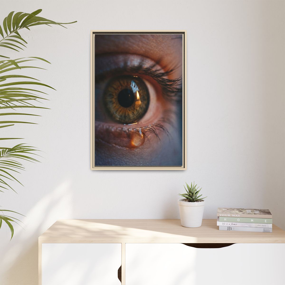 Matte Canvas, Framed - Amber Iris Reflection Fine Art Print...