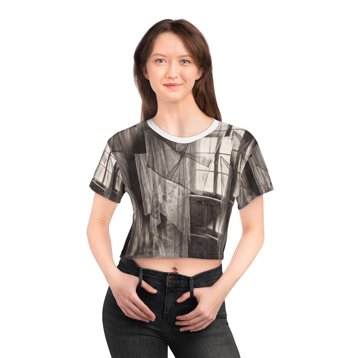 Crop Tee - Spectral Veils | Echovira Gallery