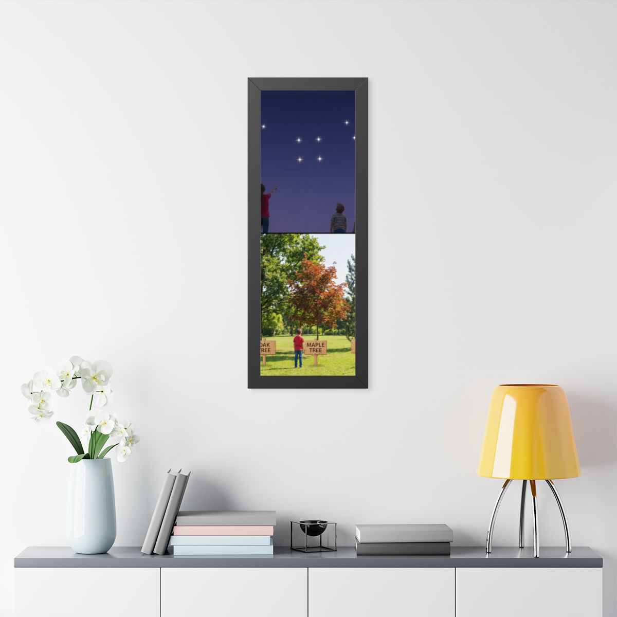 Framed Vertical Poster - Stardust & Forest Discovery — Black...