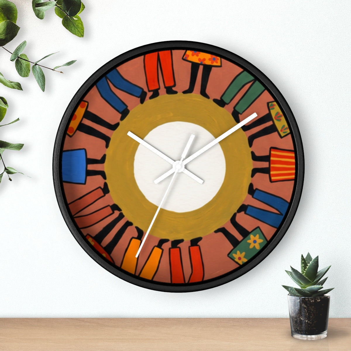 Wall Clock - Unity Mandala Folk Art | Echovira Gallery