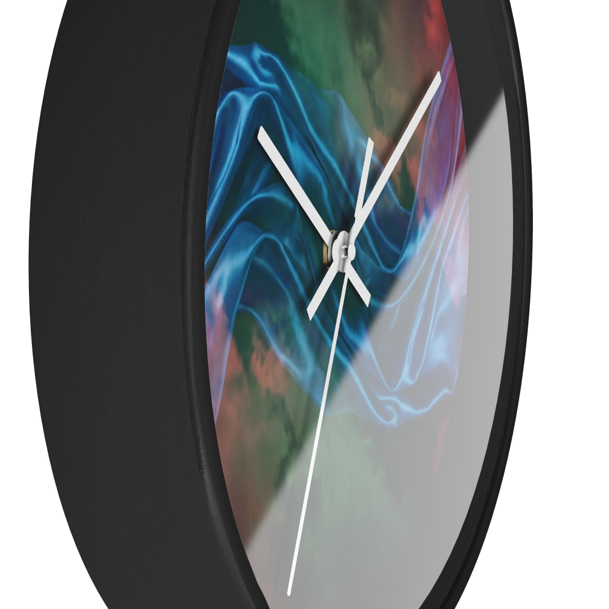 Wall Clock - Celestial Silk Waves Cloudscape Art | Echovira...