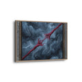 Cuadro en lienzo con marco arte abstracto cuerda carmesí