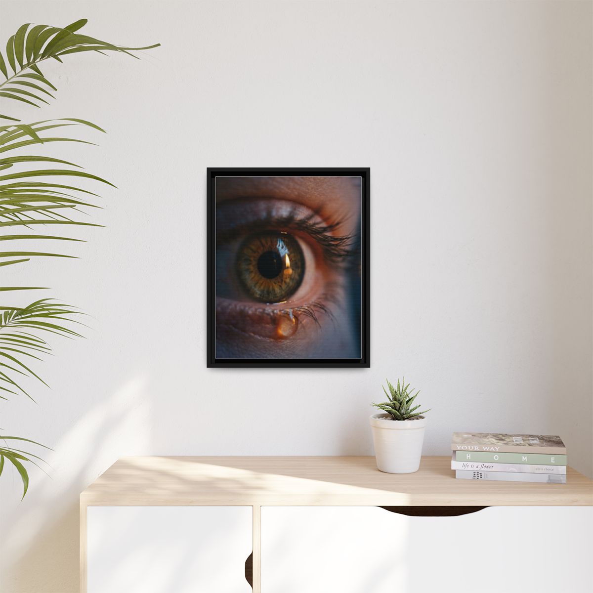 Matte Canvas, Framed - Amber Iris Reflection Fine Art Print...
