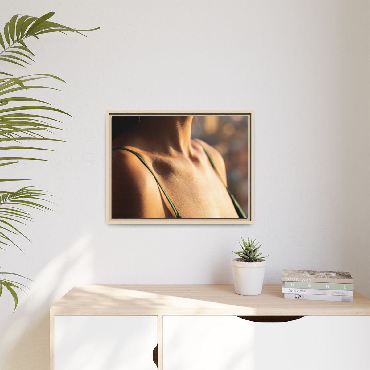 Golden Hour Matte Canvas - Framed Sunset Wall Art — Natural...