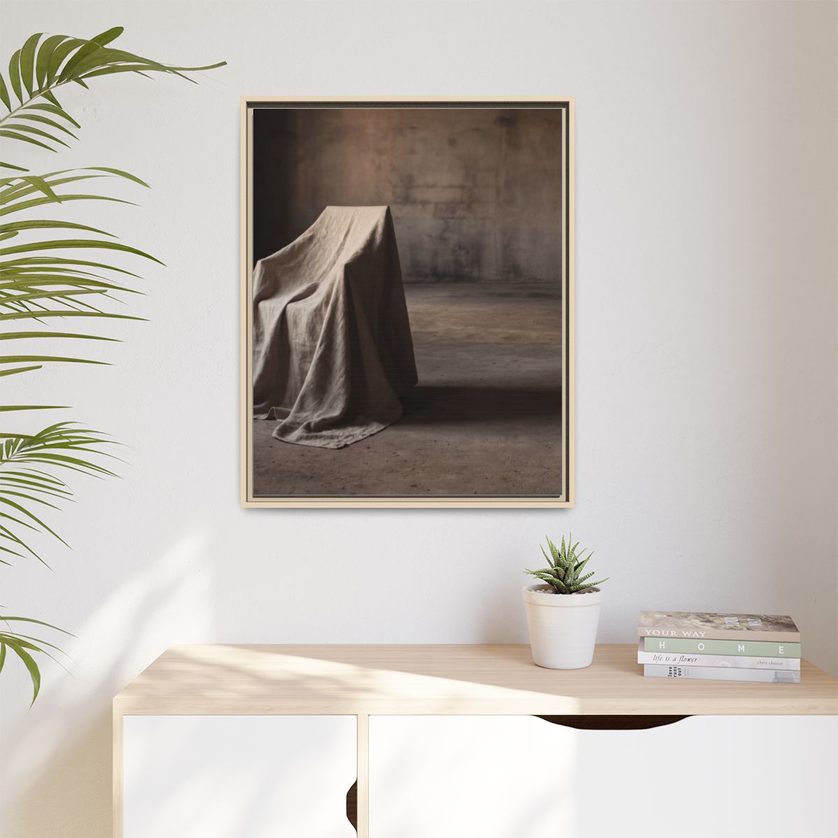 Matte Canvas, Framed - Draped Silence Still Life Art... |...