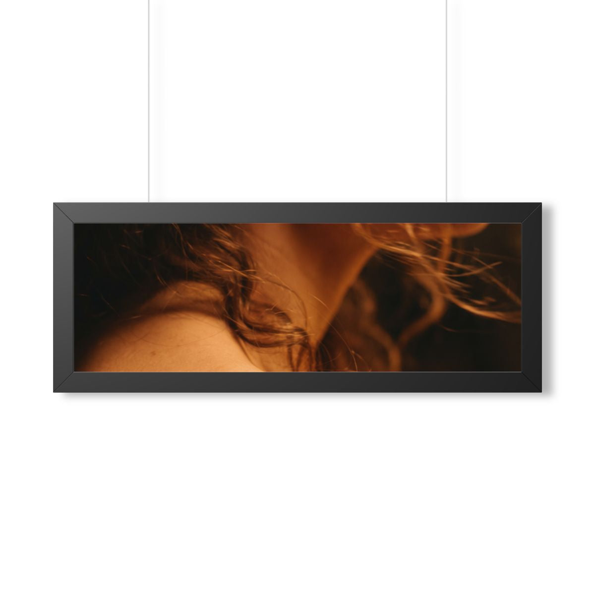Framed Horizontal Poster - Golden Hour Silhouette Art —... |...