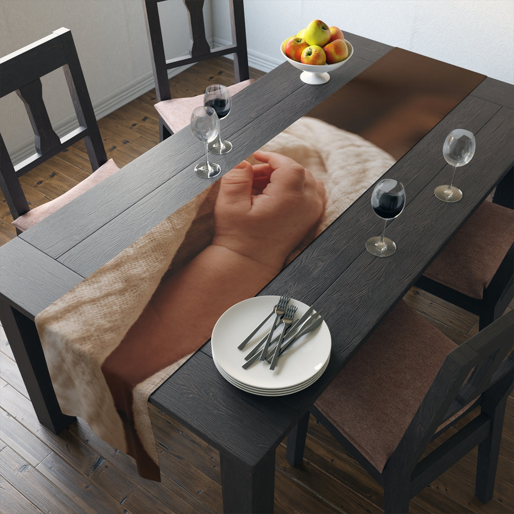 Table Runner - Organic Muslin Texture