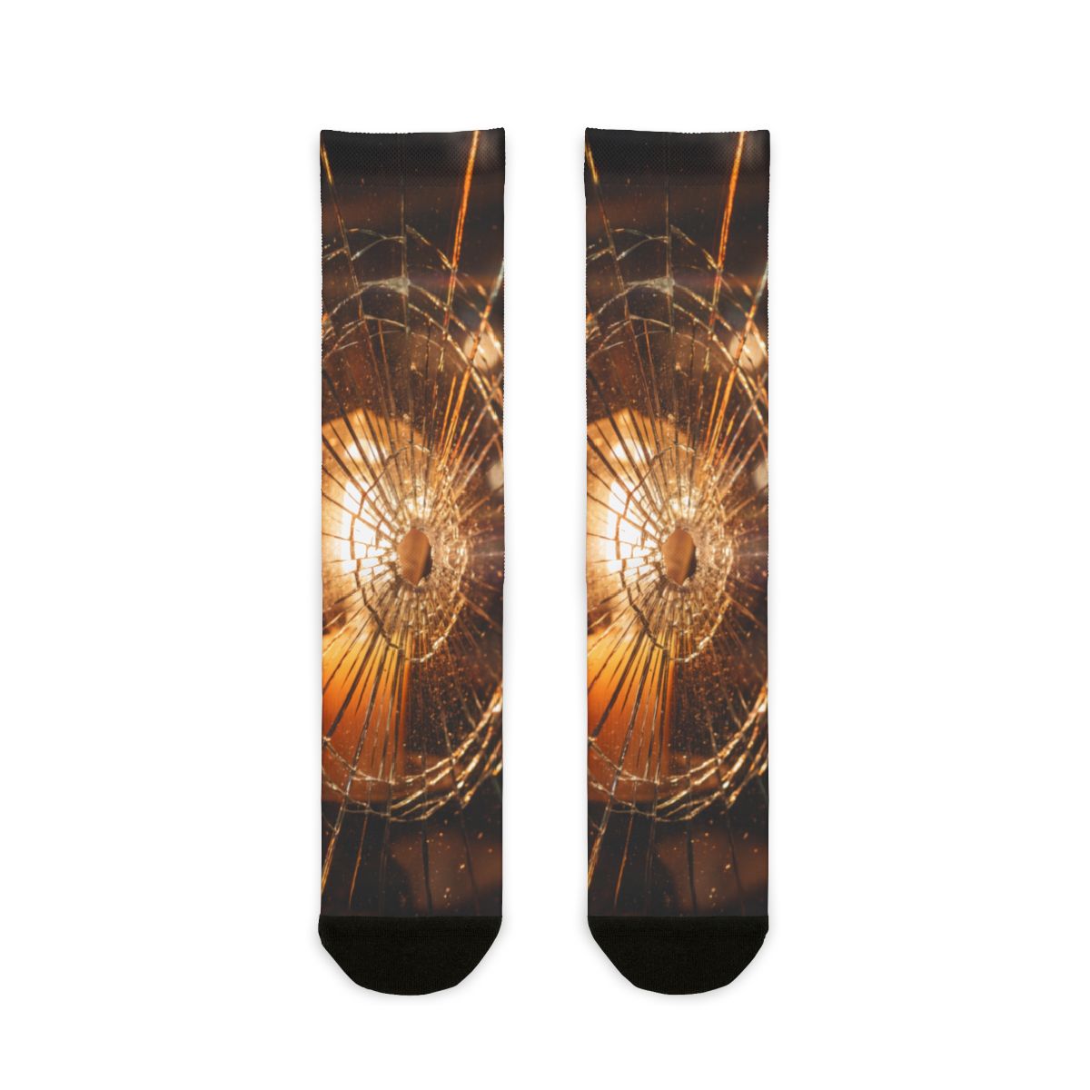Sublimation Crew Socks - Fractured Light Golden Hour Art |...