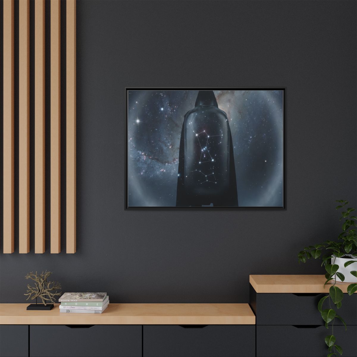 Framed Matte Canvas - Cosmic Sentinel — Black / 1.25" (10×8...