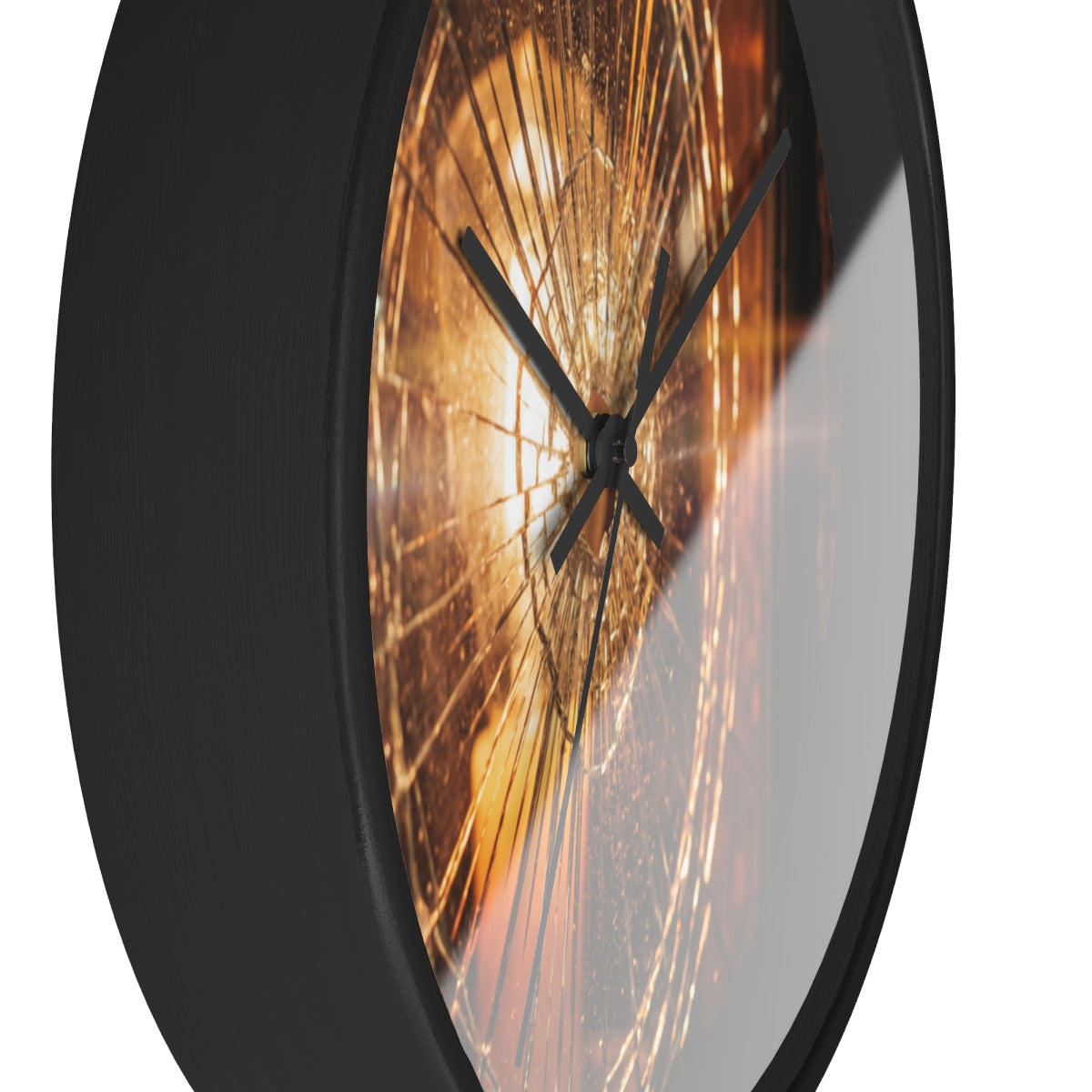 Wall Clock - Shattered Amber Edge