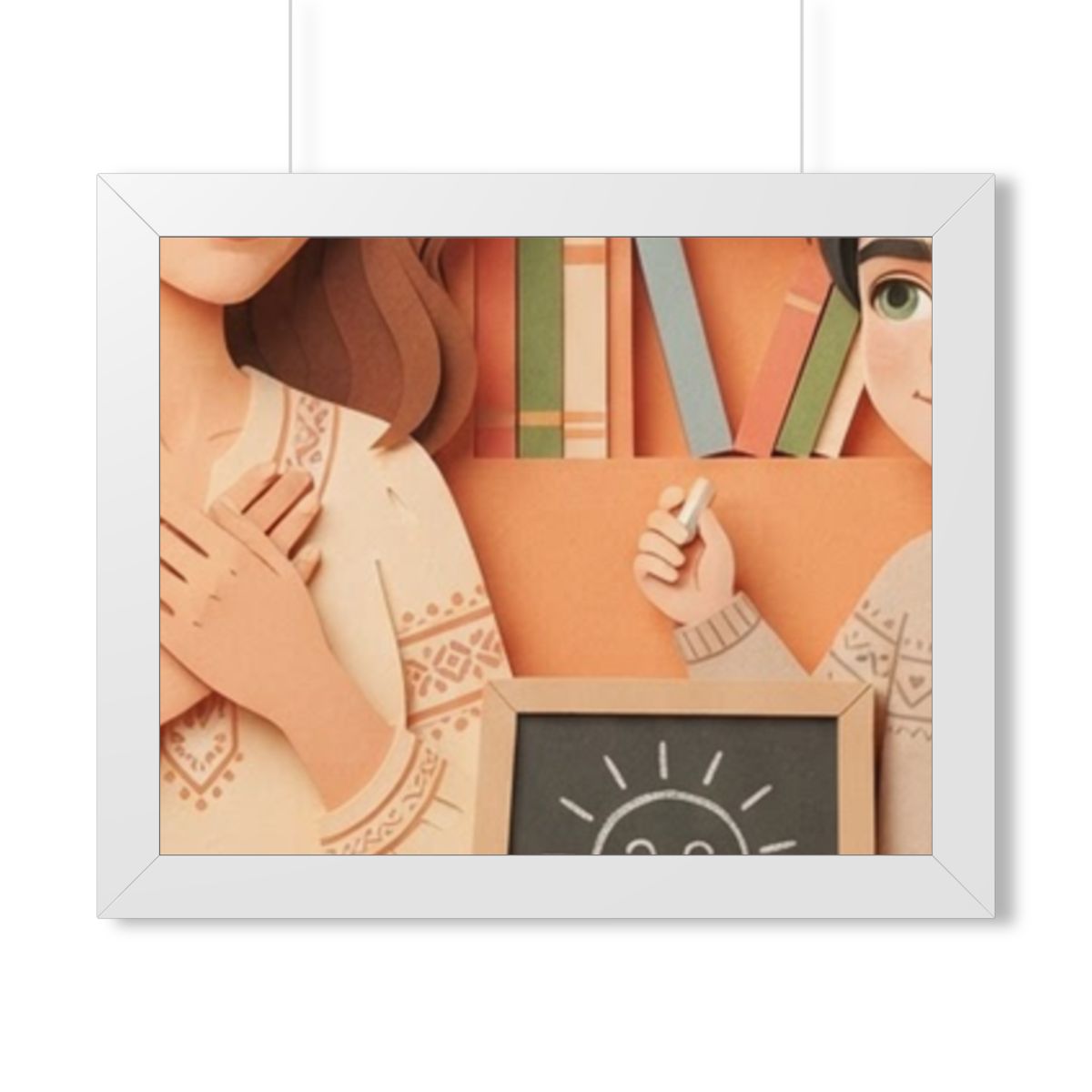 Framed Horizontal Poster - Classroom Wonder — White (14×11...