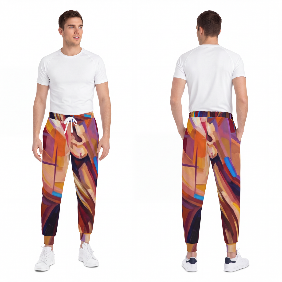 Men's Athletic Joggers - Shattered Elegance | Echovira...