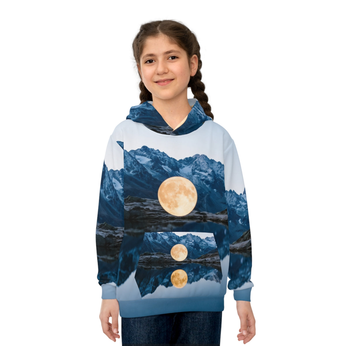 Children's Alpine Moon Landscape Hoodie
