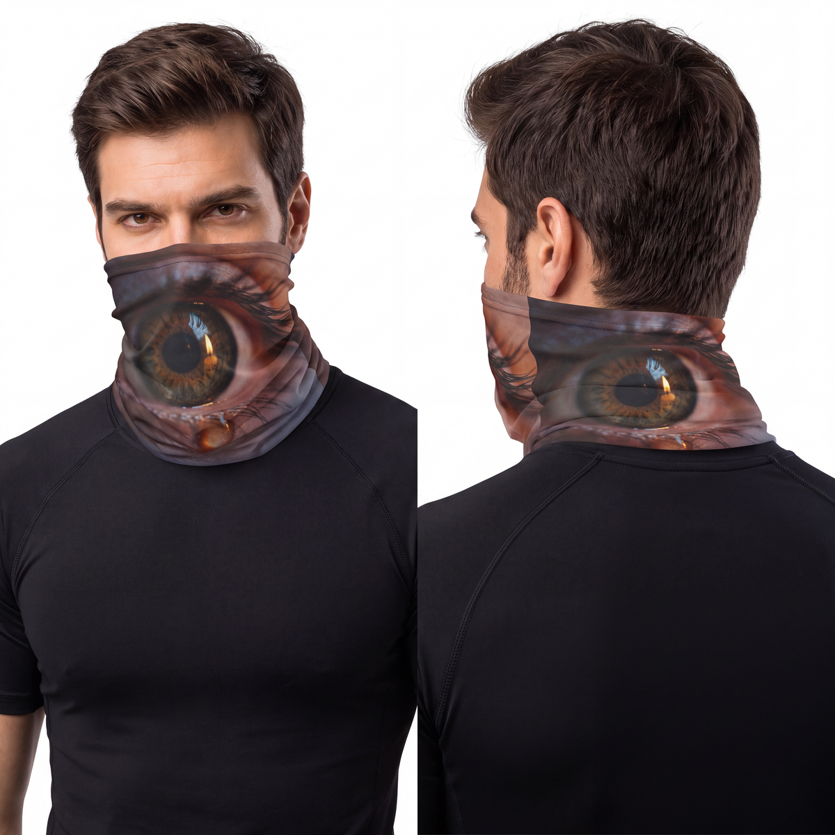 Men's Lightweight Neck Gaiter - Amber Iris Reflection Fine...