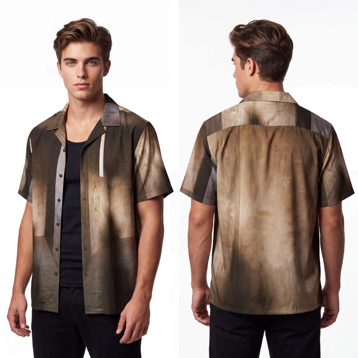 Men's Hawaiian Shirt - Shadows of the Citadel moody... |...