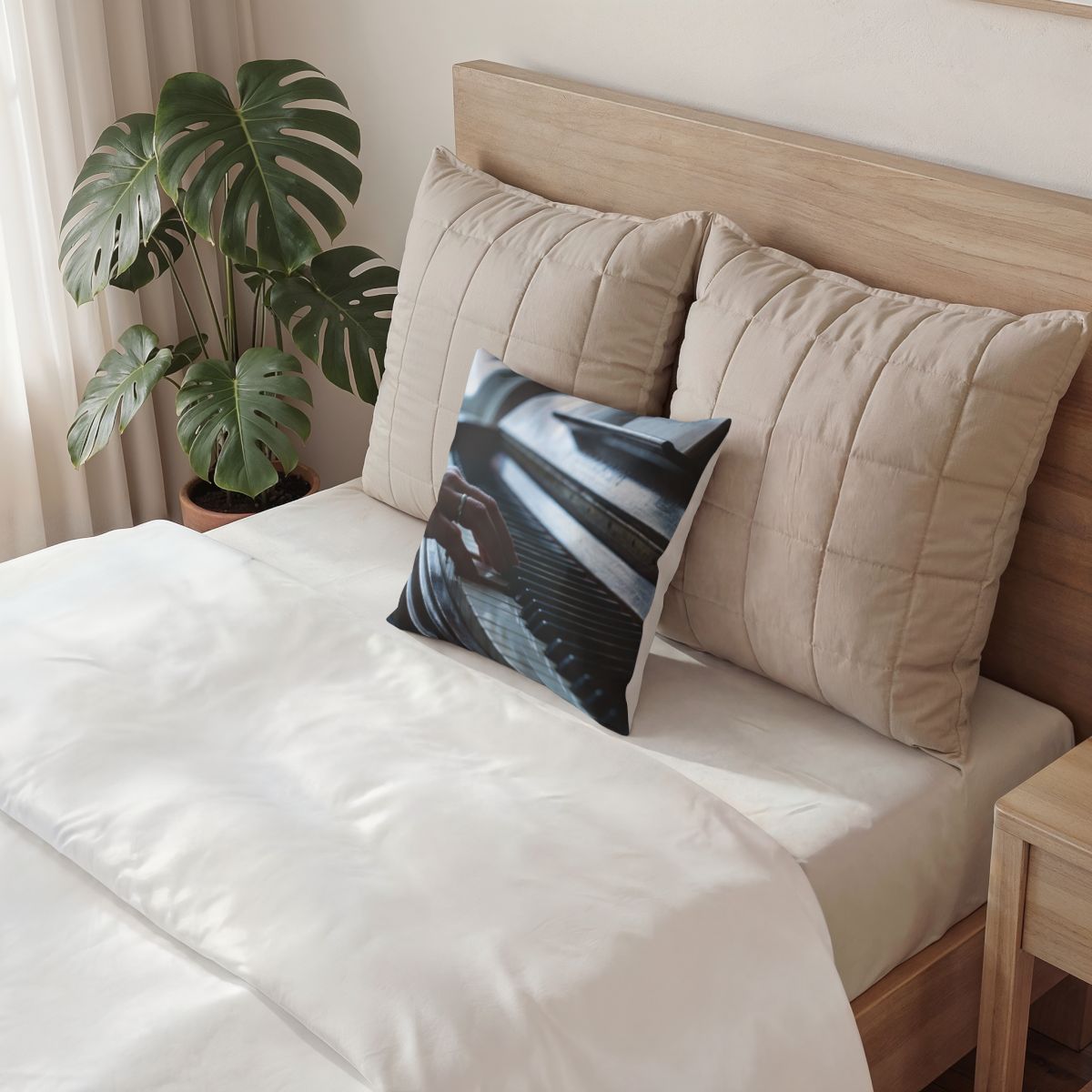 Poly Velvet Pillow - Pianist Nocturne | Echovira Gallery