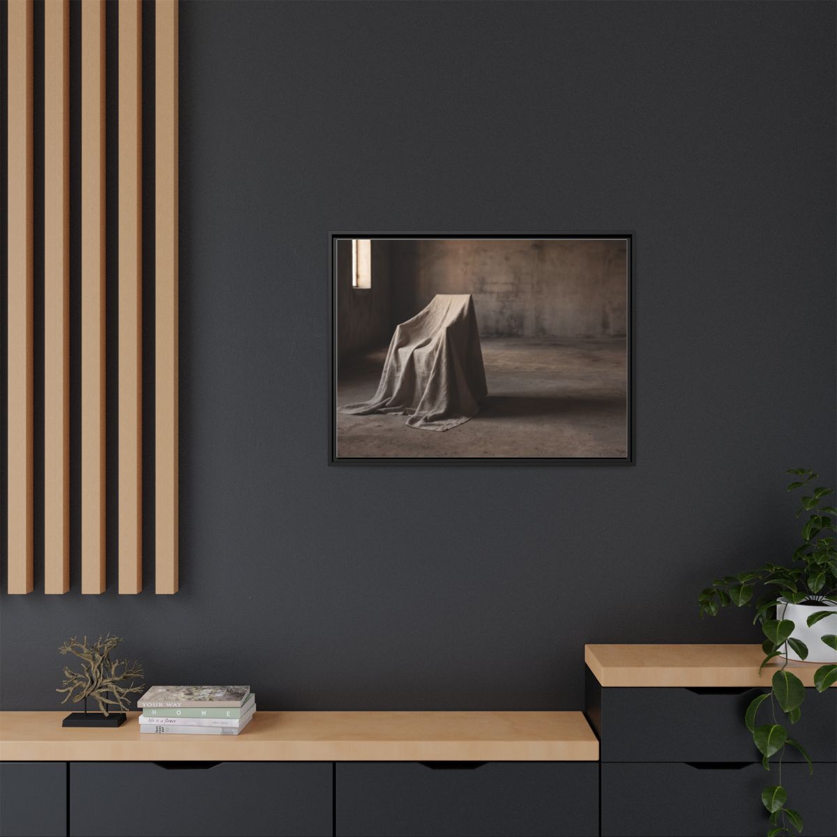 Framed Matte Canvas - Wabi-Sabi Silhouette Art — Black / 1.25"