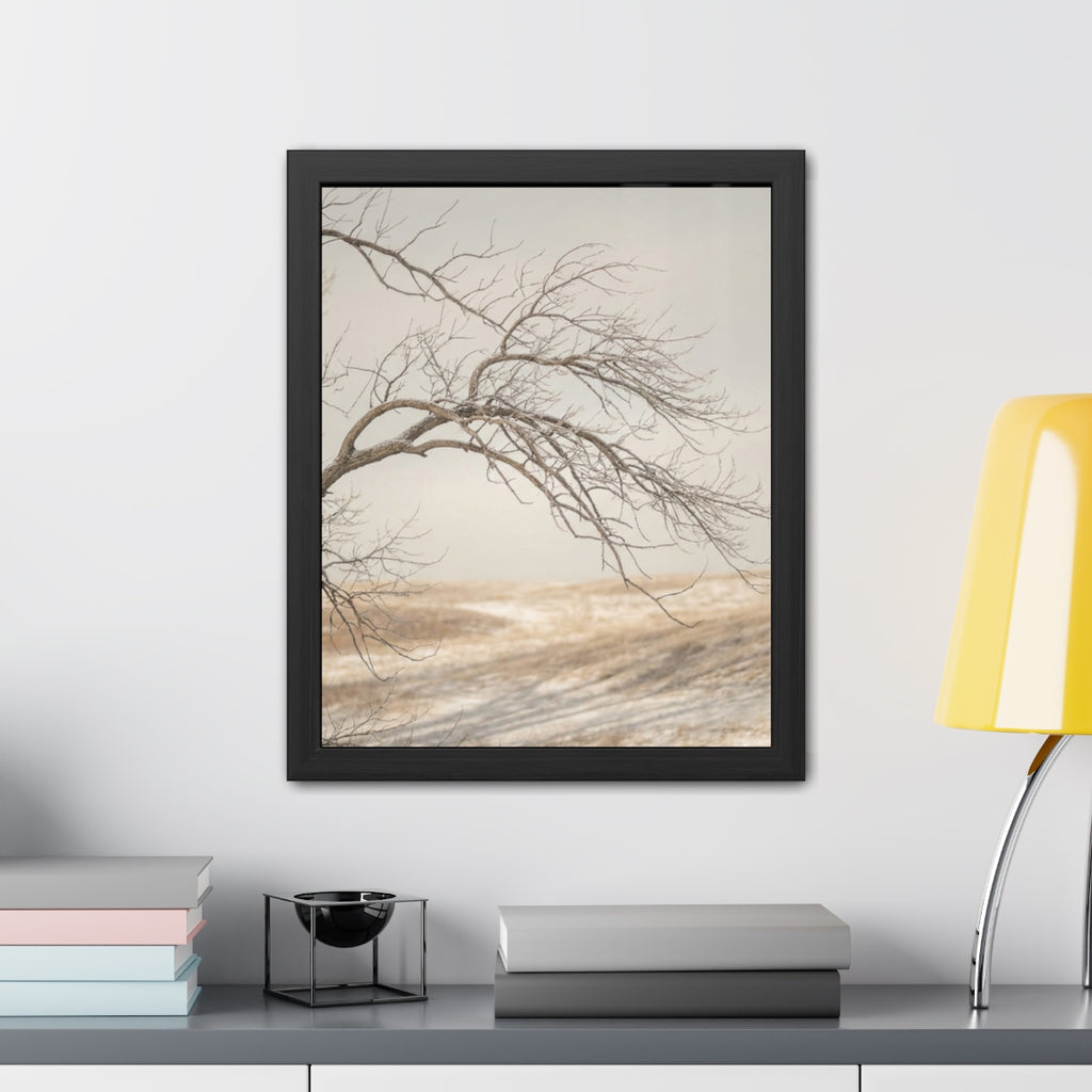 Framed Poster - Minimalist Winter Tree — Portrait