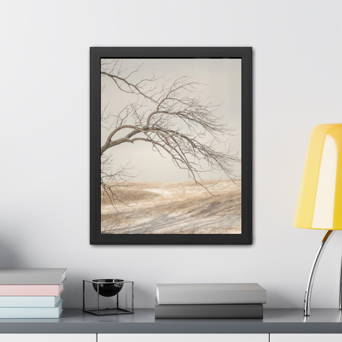 Framed Poster - Minimalist Winter Tree — Portrait
