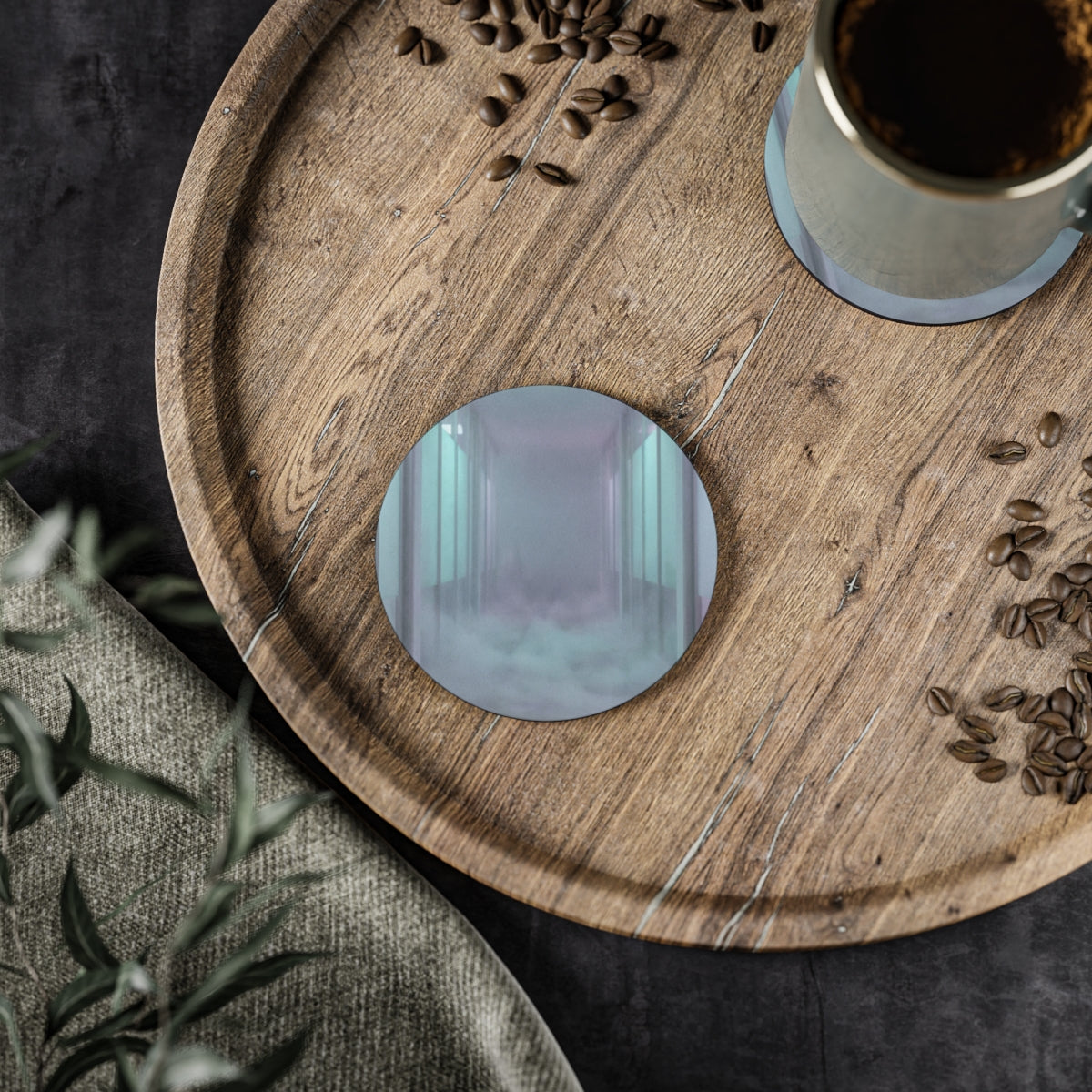 Coasters - Liminal Corridor Fog Art Print (1 & 4 pcs) |...