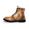 Men's Boots - Golden Fracture Fur & Leather Boots | Echovira...