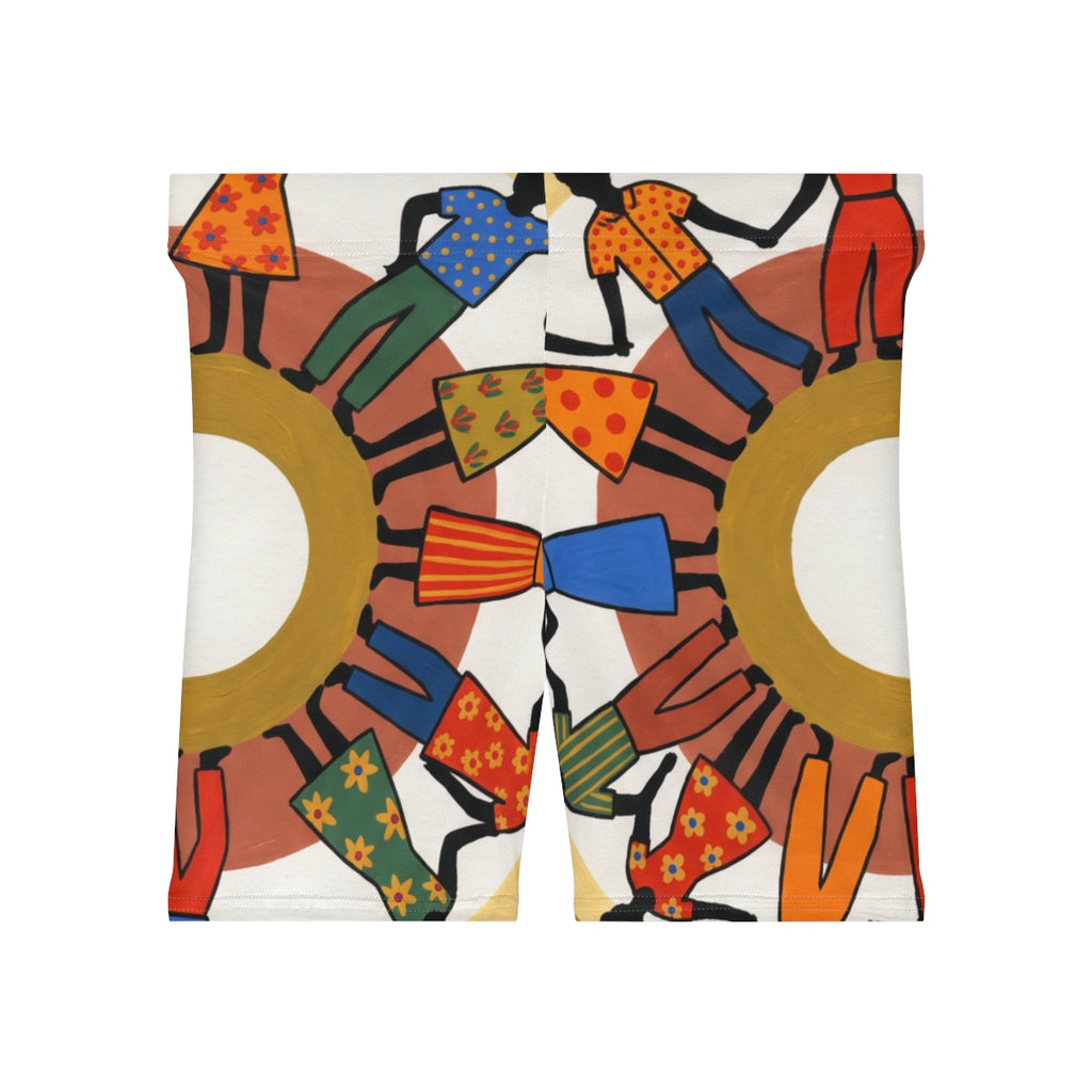 Women's Biker Shorts - Unity Mandala Folk Art | Echovira...
