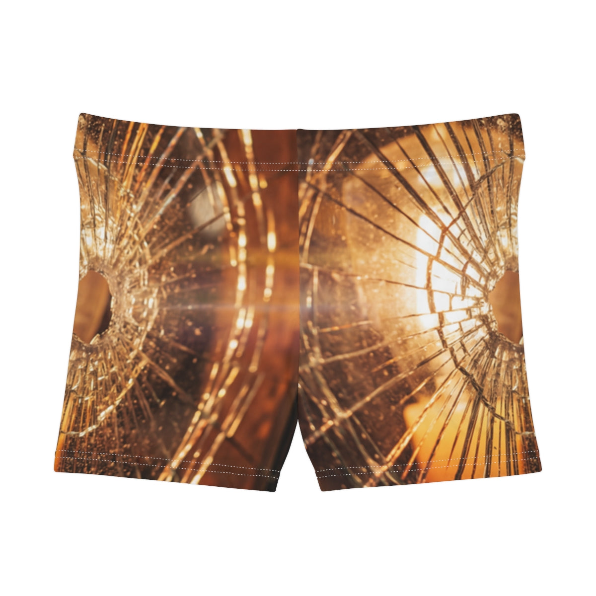 Women's Shorts - Shattered Amber Glow Moody Cinematic Art |...