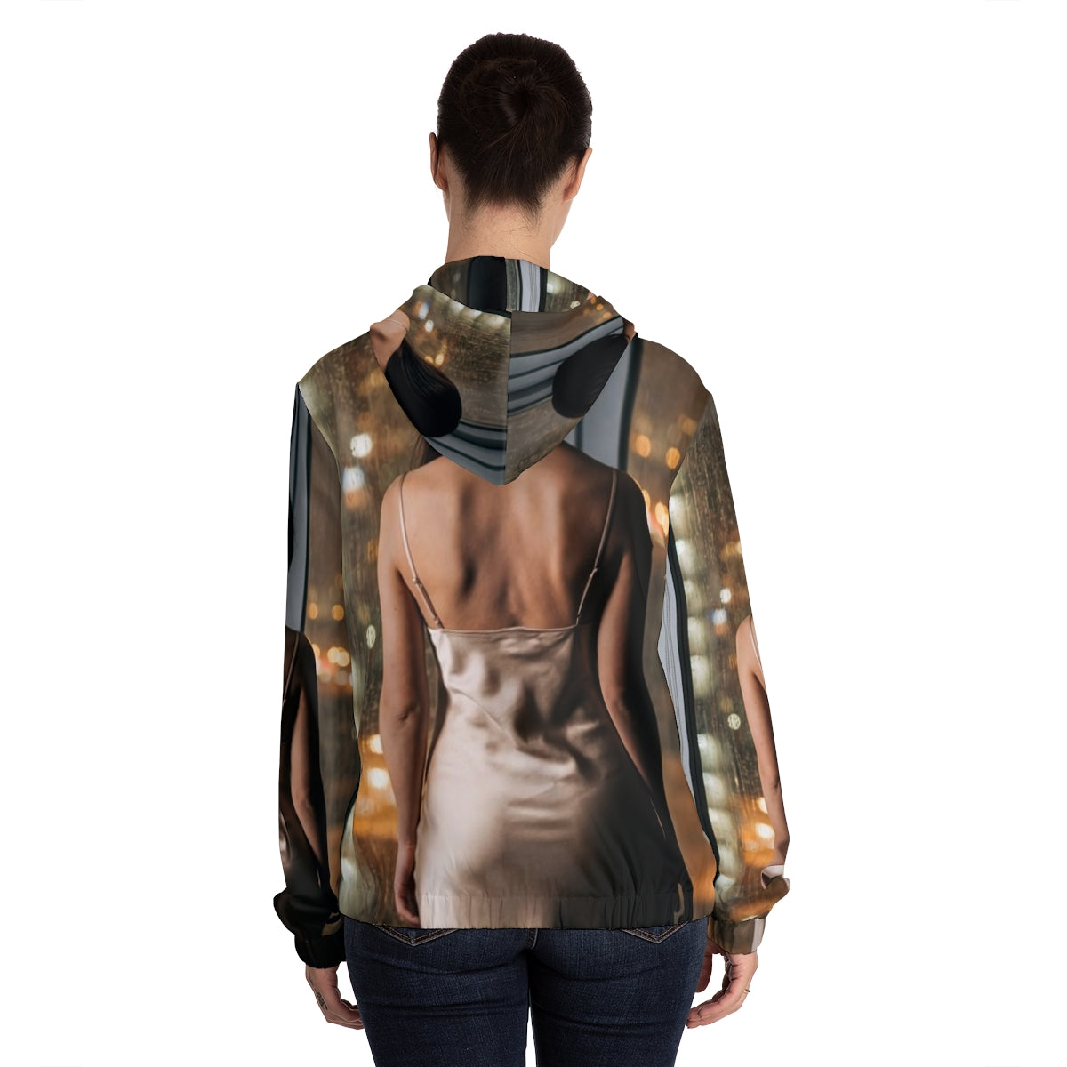 Women's Full-Zip Hoodie - Rainscape | Echovira Gallery
