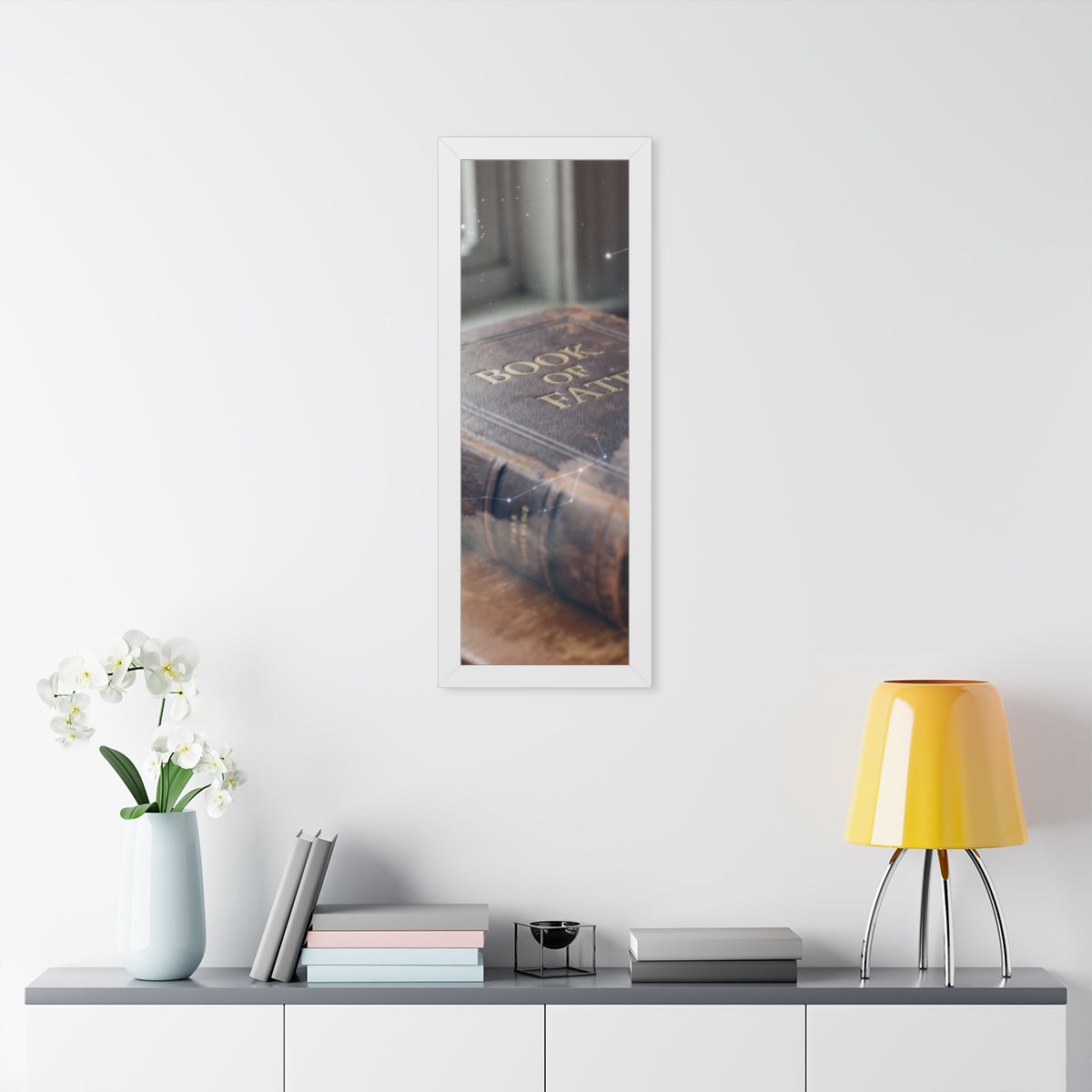Framed Vertical Poster - Celestial Book of Fate Mystical Art...
