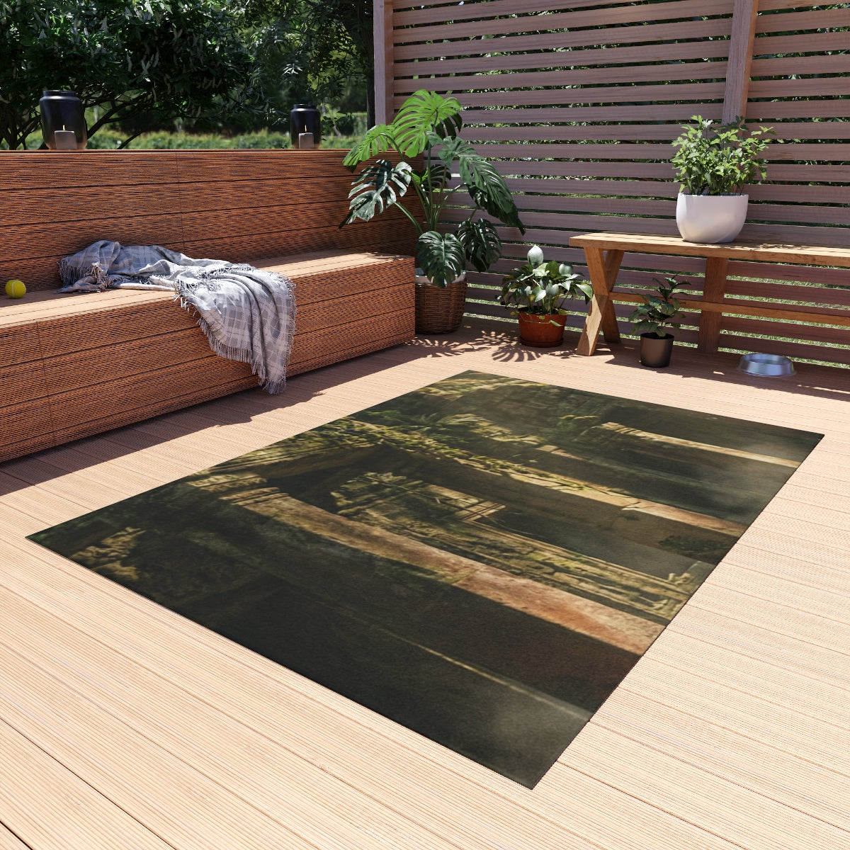 Outdoor Rug - Sacred Temple Haven | Echovira Gallery
