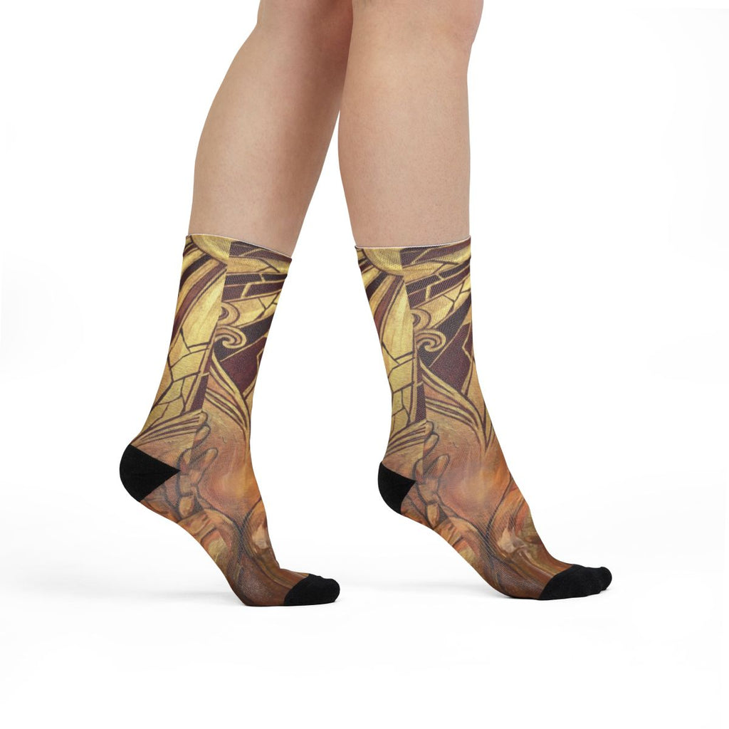 Sublimation Crew Socks - Solar Reverence | Echovira Gallery