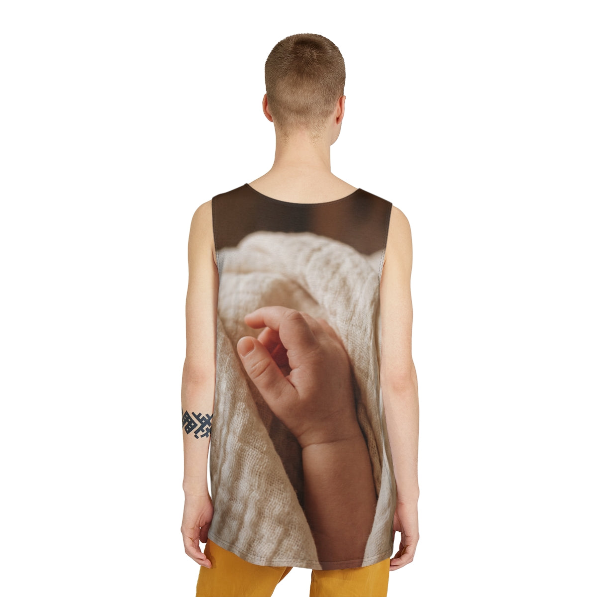 Men's Tank - Tender Newborn Hand in Soft Muslin Blanket |...