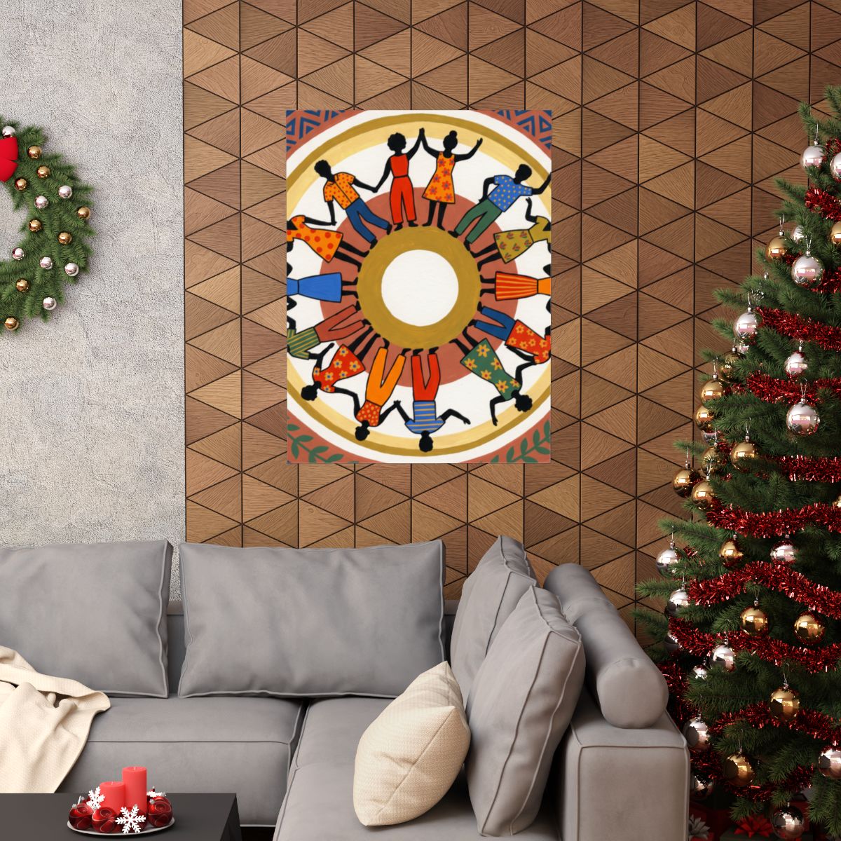 Matte Vertical Poster - Unity Mandala Folk Art (8×10 & 36×54)