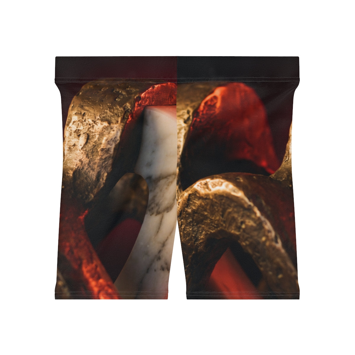 Women's Biker Shorts - Bronze Marble | Echovira Gallery