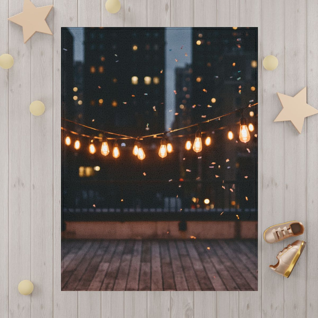 Toddler Blanket - Twinkling City Skyline Dreams | Echovira...