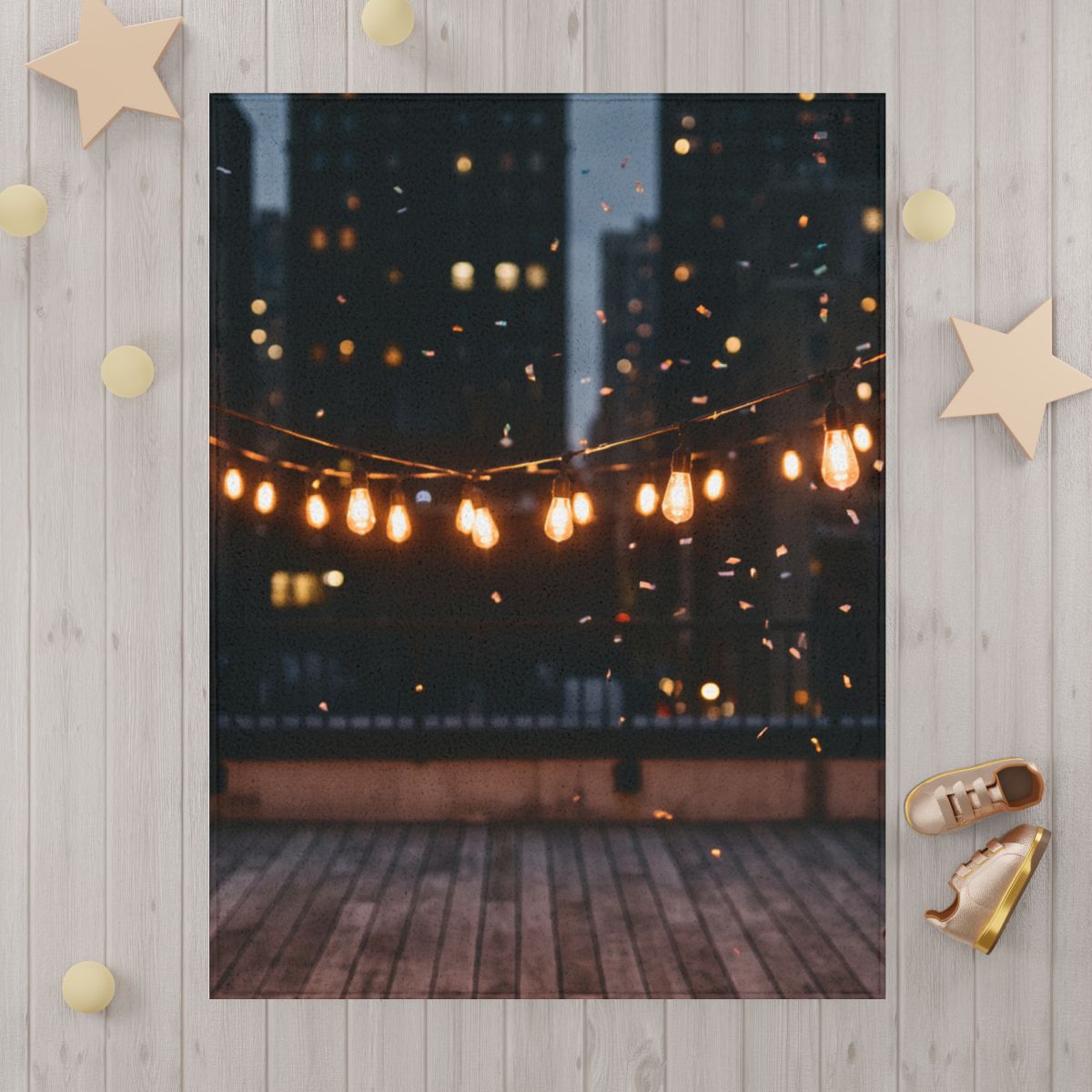 Toddler Blanket - Twinkling City Skyline Dreams | Echovira...