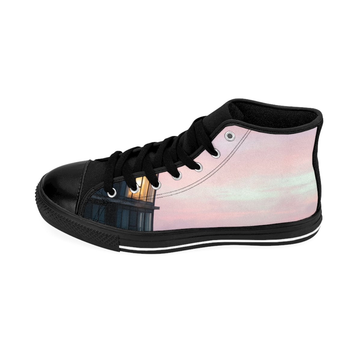 Pastel Dusk Cityscape Women's Classic Sneakers