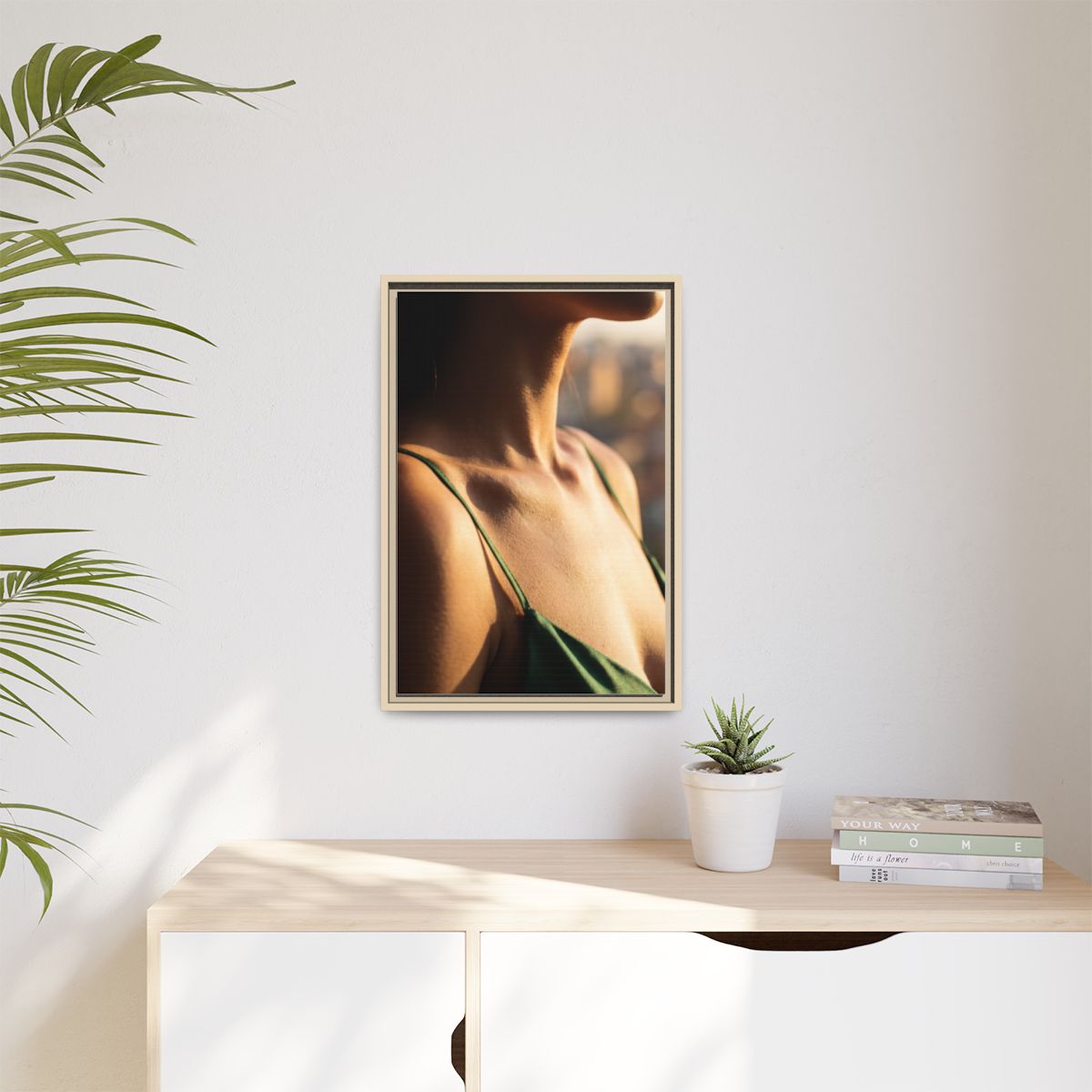Golden Hour Matte Canvas - Framed Sunset Wall Art — Natural...