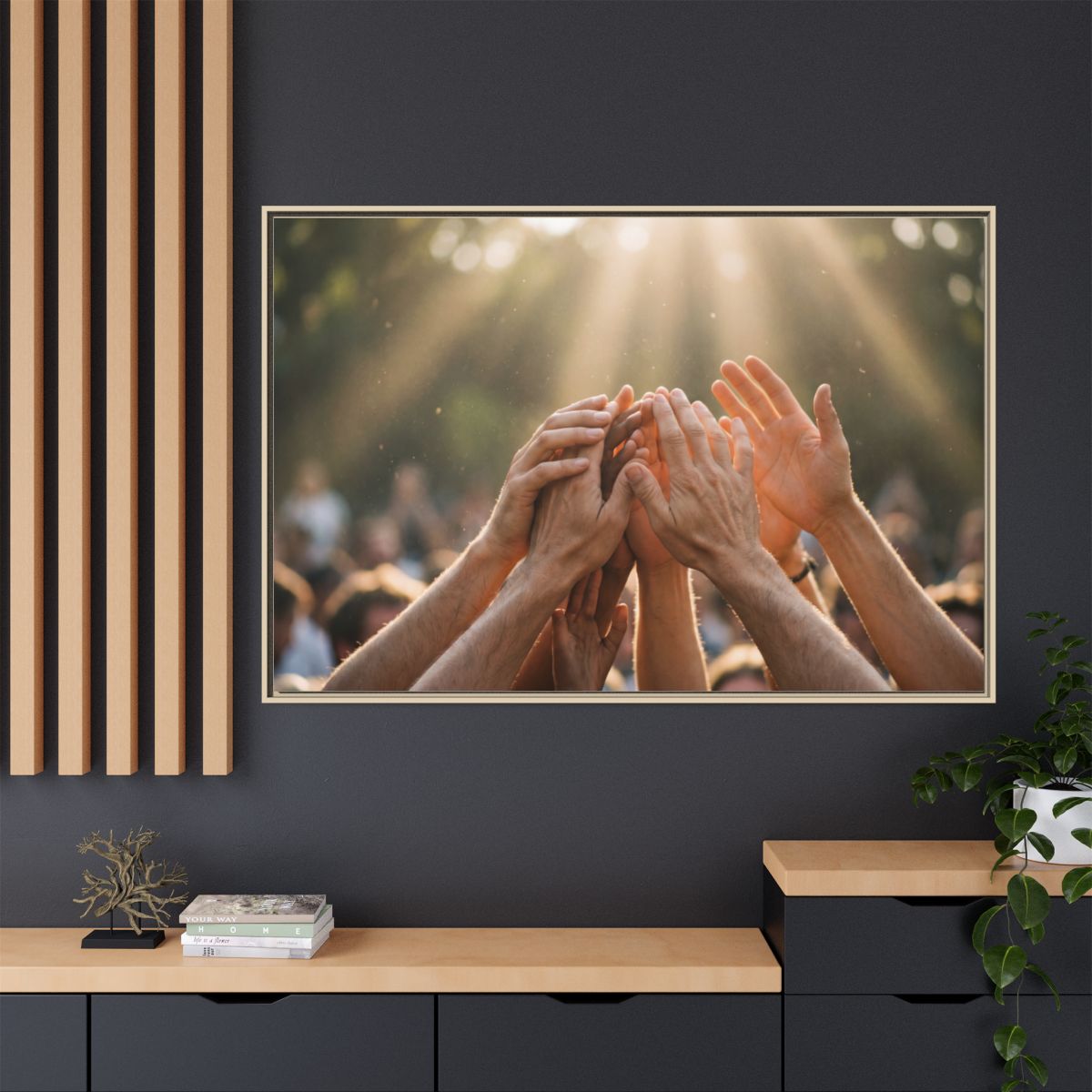 Matte Canvas, Framed - Golden Rays of Unity Wall Art (10×8...