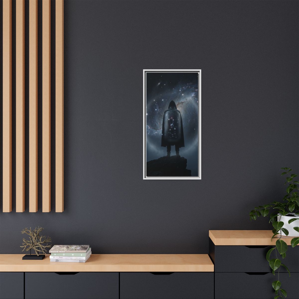 Framed Matte Canvas - Cosmic Sentinel — White / 1.25" (8×10...
