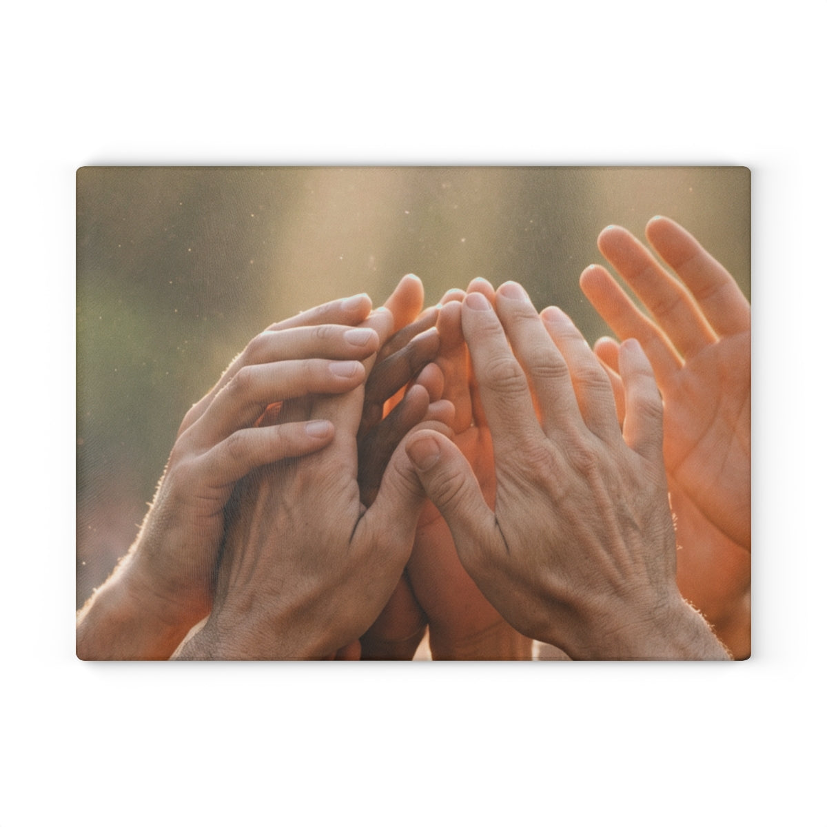 Glass Cutting Board - Golden Rays of Unity Wall Art |...